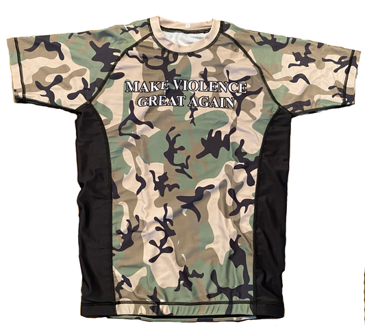 Make Violence Great Again Full Camo Short Sleeve Rashguard